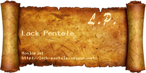 Lack Pentele névjegykártya